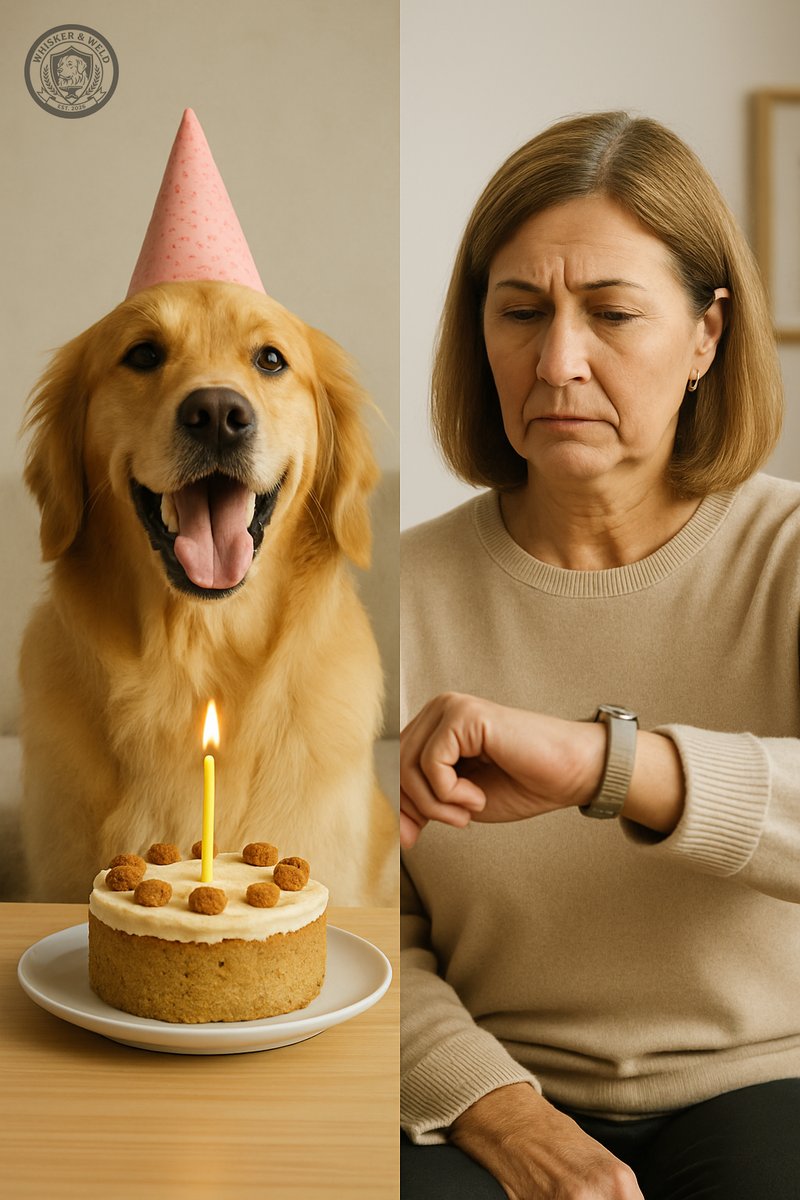 Mother's Day TikTok mockup — Great Pyrenees in party hat